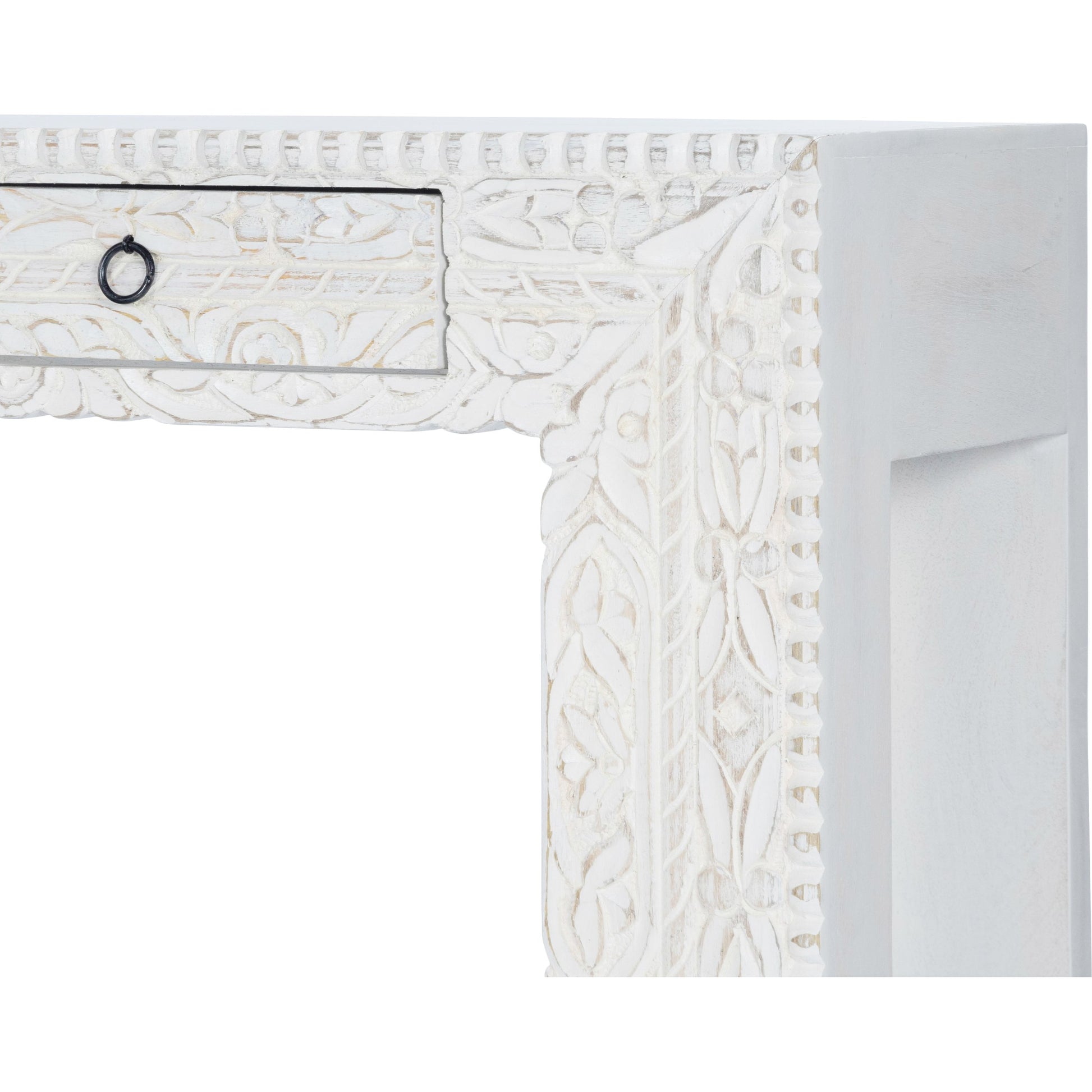 Janta Console Table by Butler Specialty Company in white and whitewashed. Made from recycled mango wood solids in a eclectic & global style.