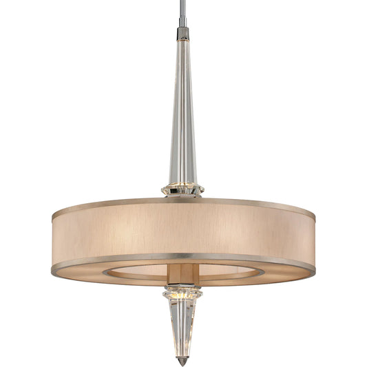 Modernist Pendant by Corbett in silver, gold leaf. Made from hand crafted iron in a unique style.