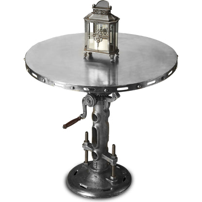 Fenwick Hall Pub Table by Butler Specialty Company in silver and metalworks. Made from iron in a modern style.