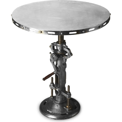 Fenwick Hall Pub Table by Butler Specialty Company in silver and metalworks. Made from iron in a modern style.