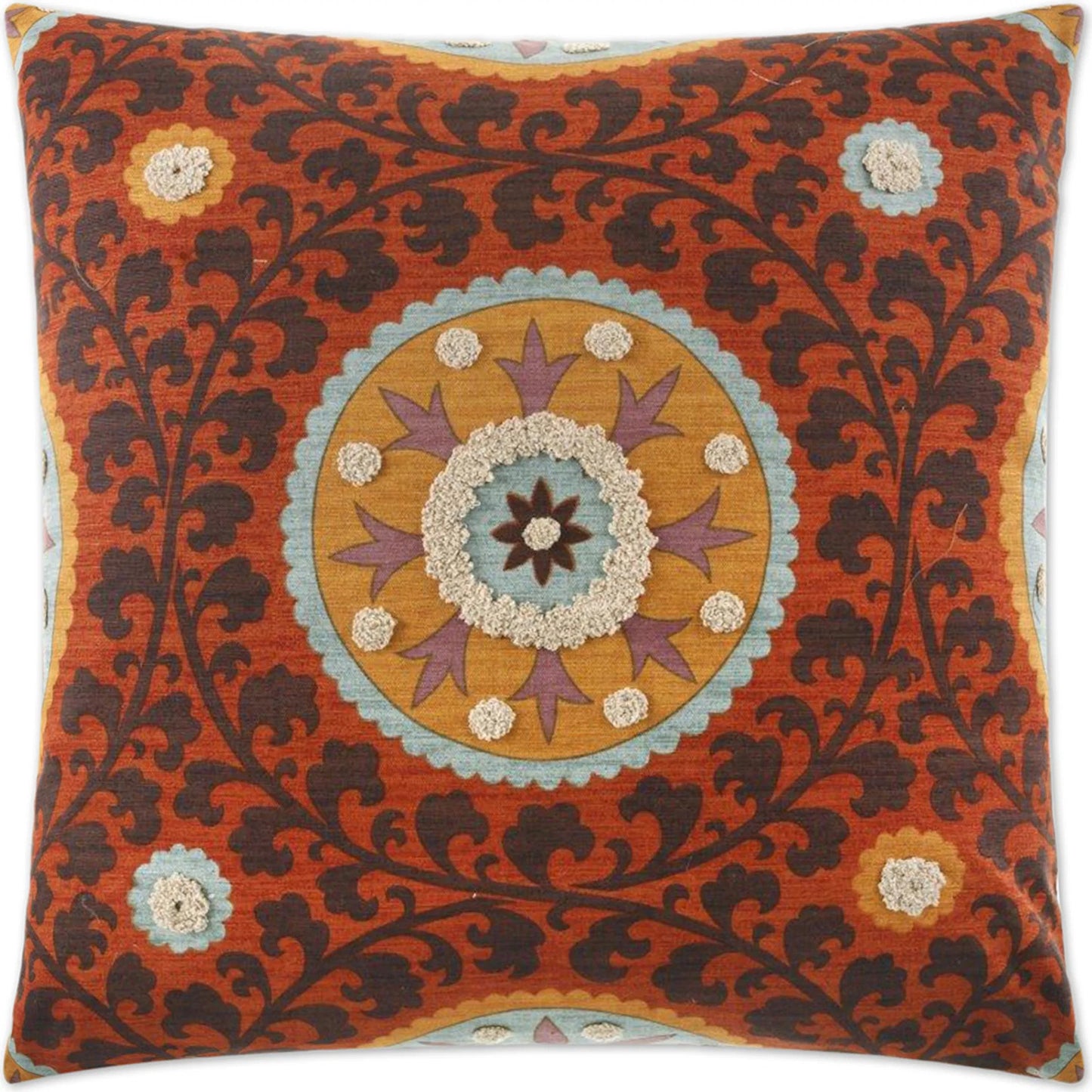002 SI-2382485 | Primary Silo | Tribal Thread Pillow by DV Kap Home in rust. Made from 100% cotton in a eclectic & global style.