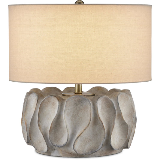 Weststrand Table Lamp by Currey and Company in gray, dark gray, brown, light antique brass. Made from composite, metal in a modern style.