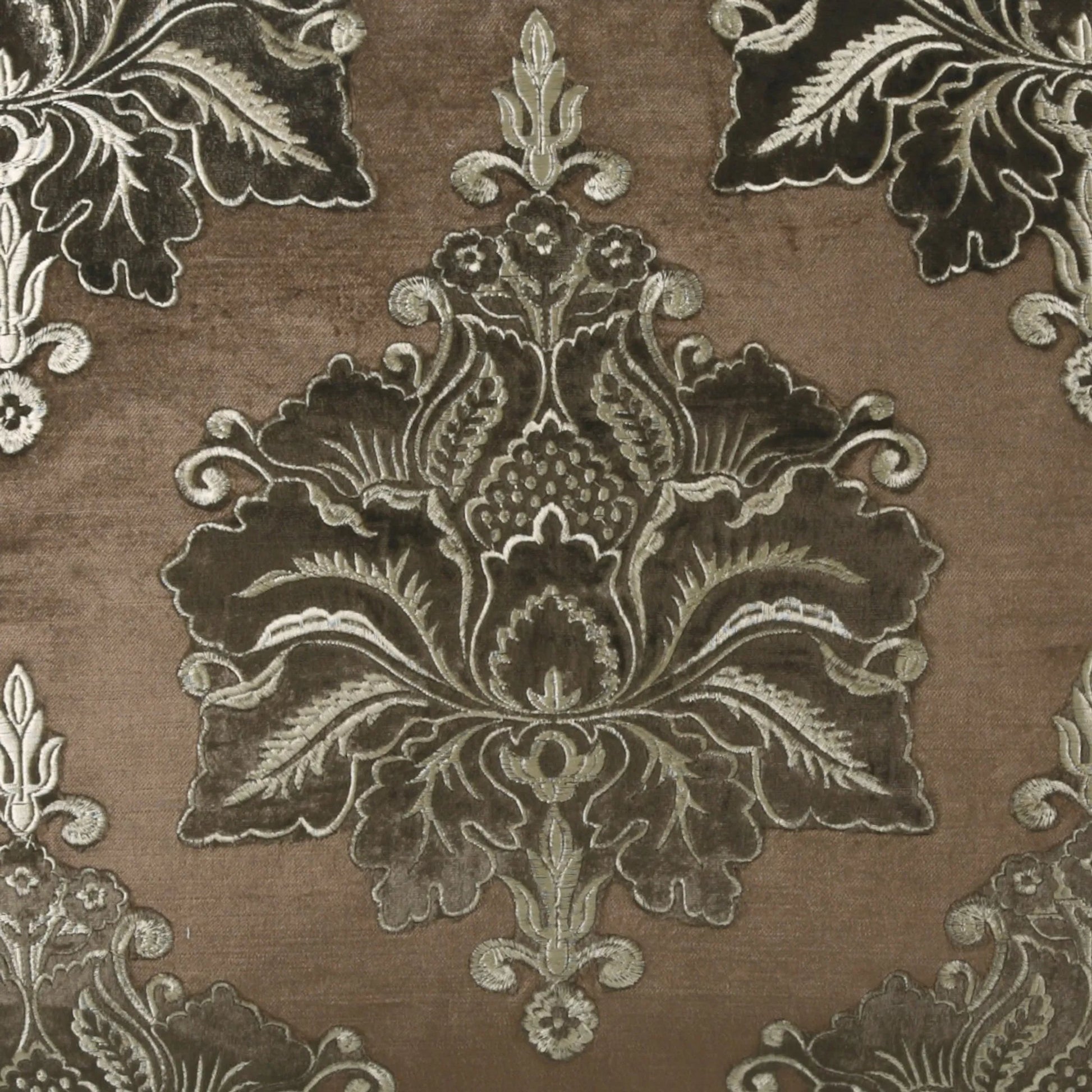 Taj Mahal Pillow by DV Kap Home in brown. Made from 60% cotton, 40% rayon in a traditional style.