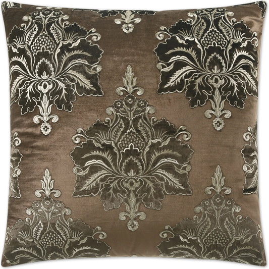 Taj Mahal Pillow by DV Kap Home in brown. Made from 60% cotton, 40% rayon in a unique style.