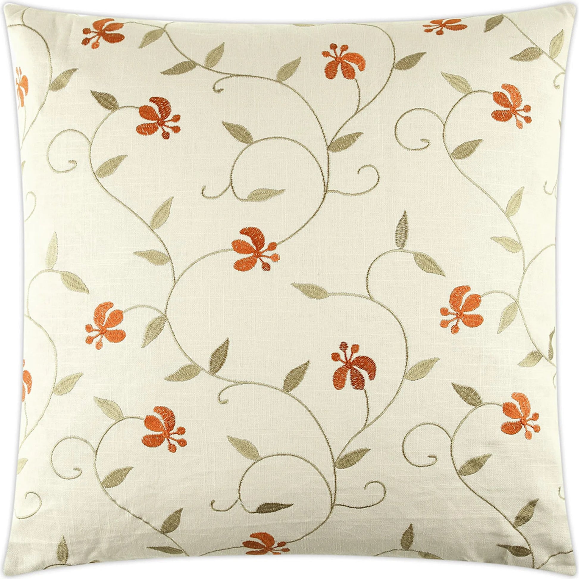 Cedarberry Pillow by DV Kap Home in ivory. Made from 55% linen, 45% cotton in a transitional style.