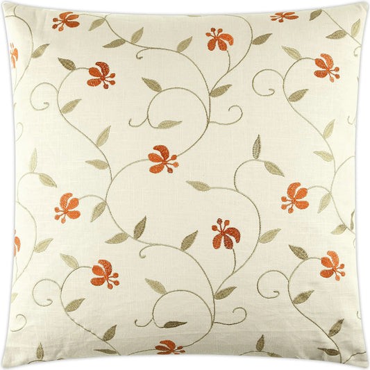 Cedarberry Pillow by DV Kap Home in ivory. Made from 55% linen, 45% cotton in a unique style.