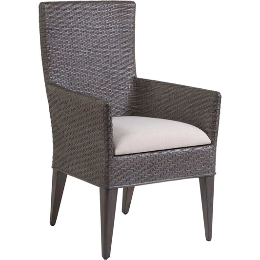 Cadence Arm Chair by Artistica Home in white, ivory and dark brown. Made from wood in a unique style.
