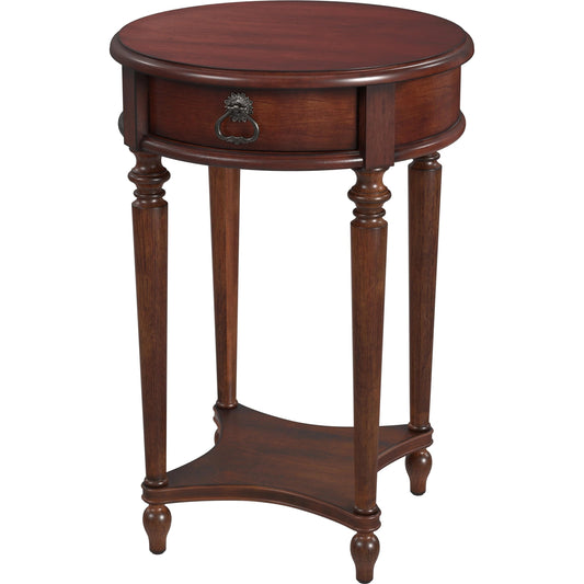 Jules Round End Table by Butler Specialty Company. Made from wood solids, cherry veneers in a traditional style.
