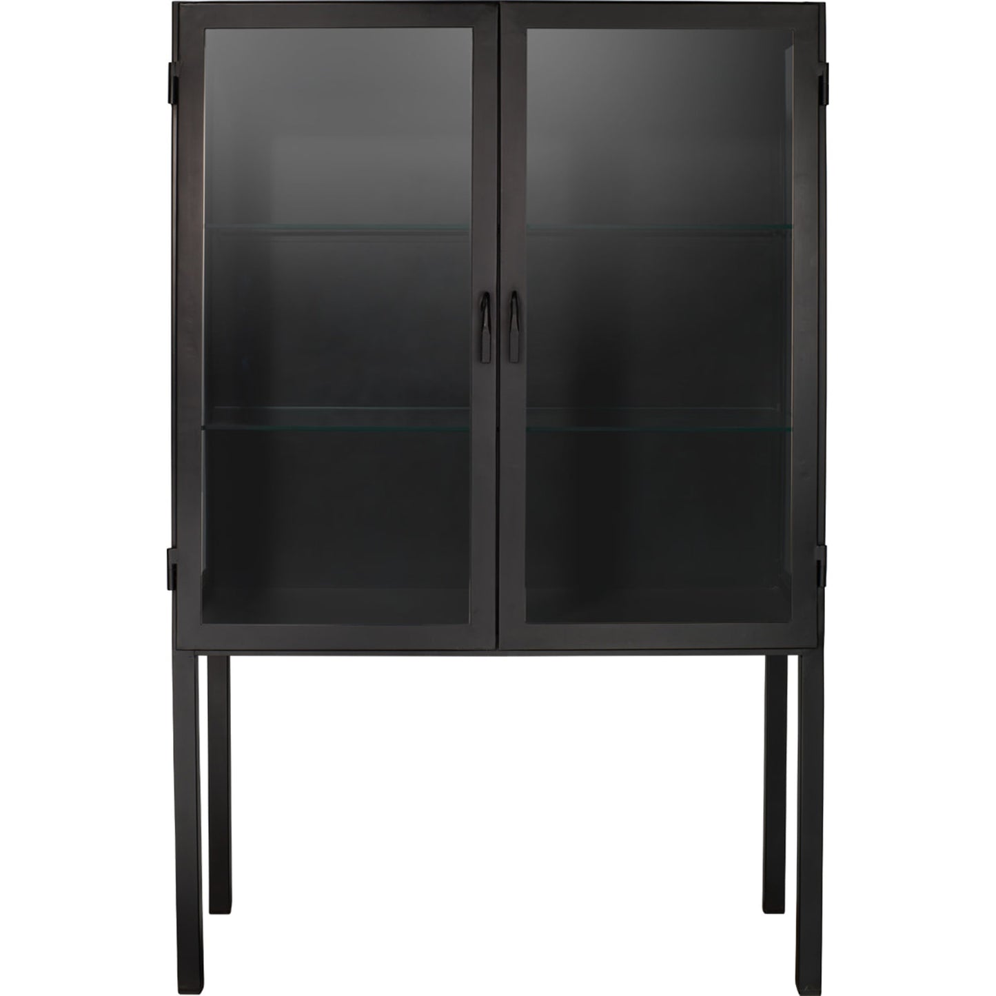 003 SR-707857 | Additional Silo | Chauncey Curio Bar Cabinet by Jamie Young in black iron, clear glass. Made from iron, glass in a modern style.