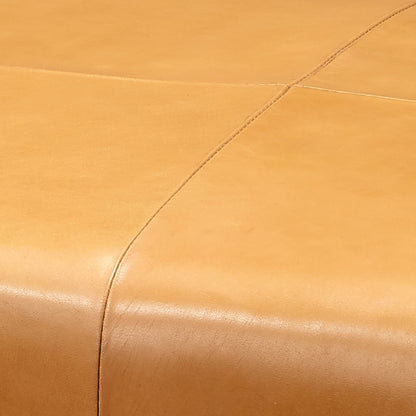 Kai Bench by Jamie Young in grey hide, black iron. Made from leather & iron in a modern style.