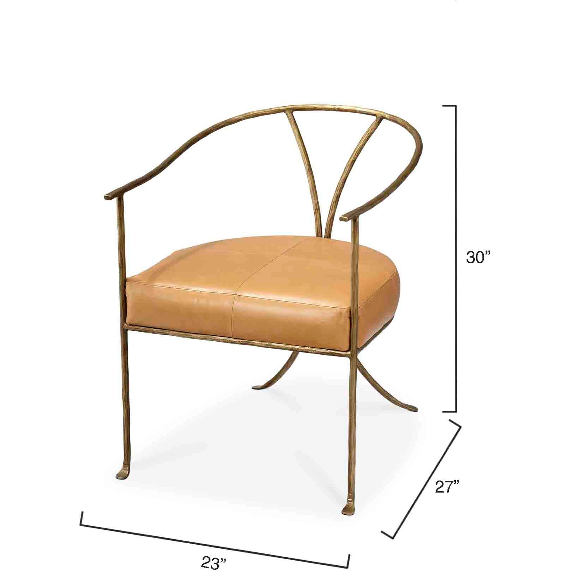 Kai Chair by Jamie Young in grey hide, black hand forged iron. Made from grey hide, black hand forged iron in a transitional style.