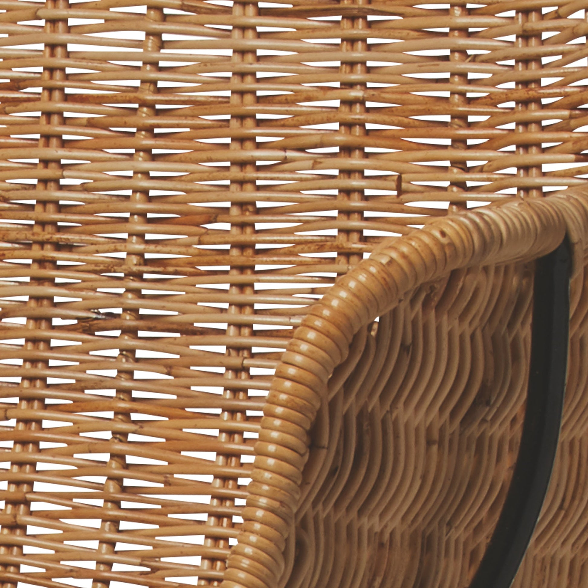 Nusa Counter Stool by Jamie Young in natural rattan, black steel. Made from steel, rattan slimit in a coastal style.