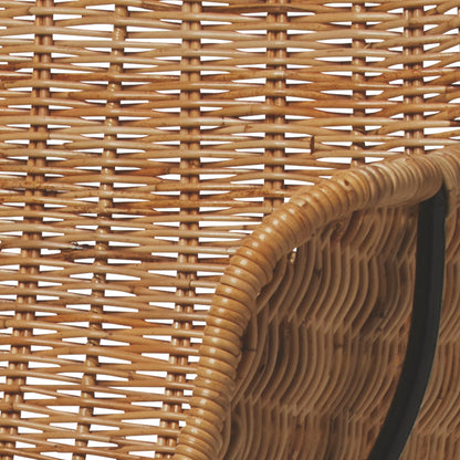 Nusa Counter Stool by Jamie Young in natural rattan, black steel. Made from steel, rattan slimit in a coastal style.