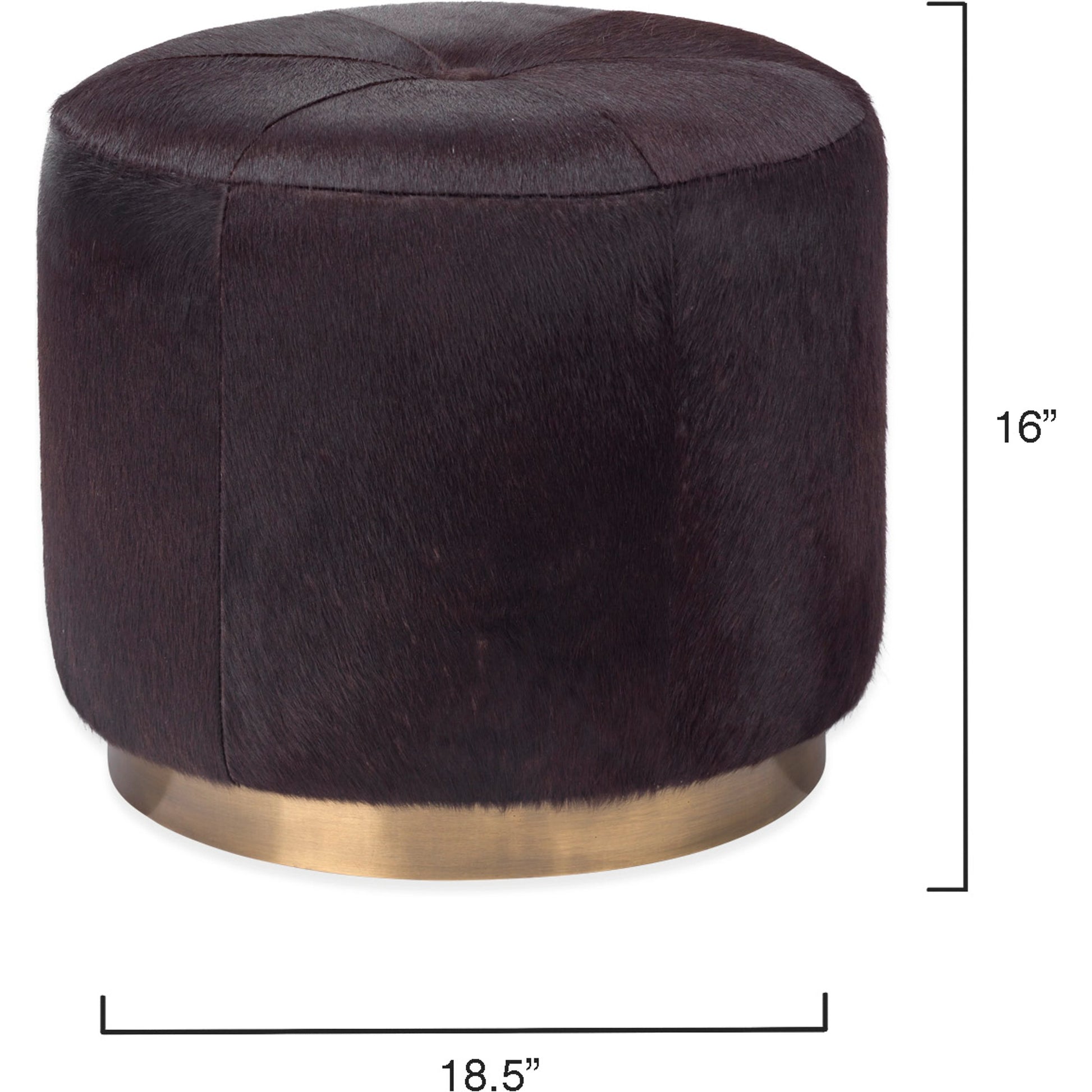 Thackeray Pouf by Jamie Young. Made from hide in a modern style.
