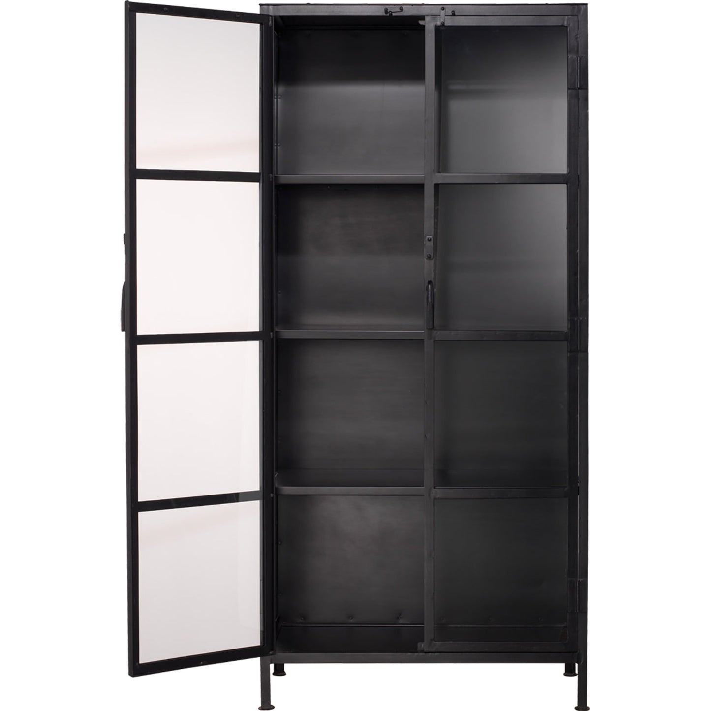 003 SR-708118 | Additional Silo | Union Curio Cabinet by Jamie Young in black iron, clear glass. Made from iron, glass in a modern style.