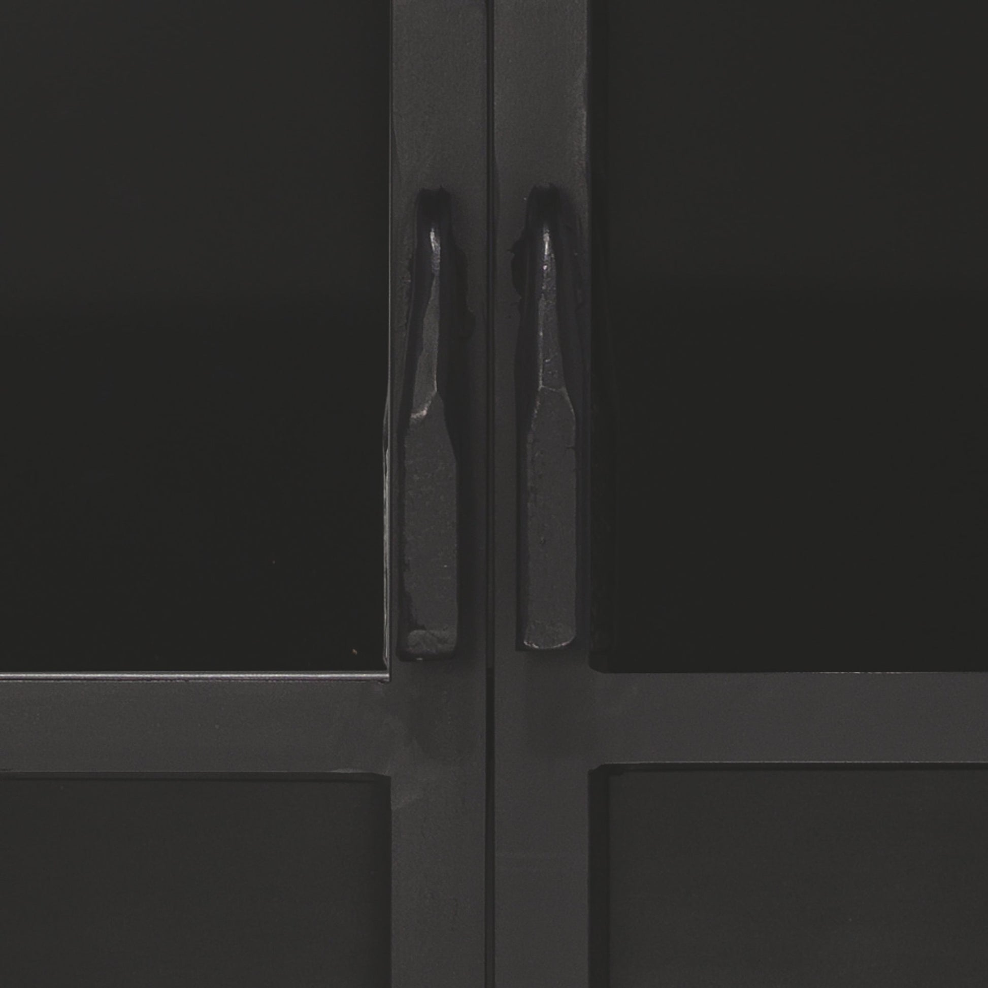 Union Curio Cabinet by Jamie Young in black iron, clear glass. Made from iron, glass in a modern style.