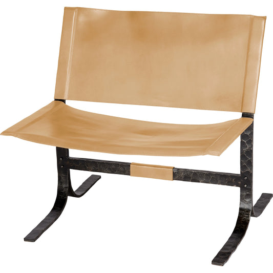 Alessa Sling Chair by Jamie Young. Made from leather & iron in a modern style.