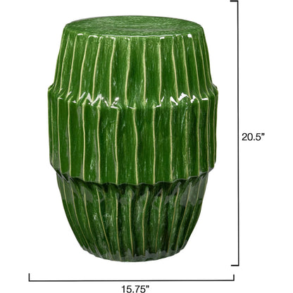 Algae Stool by Jamie Young in green. Made from ceramic in a eclectic & global style.