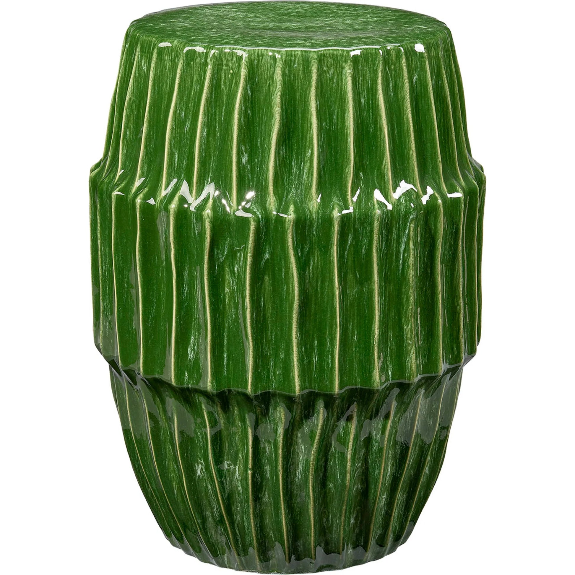 Algae Stool by Jamie Young in green. Made from ceramic in a eclectic & global style.