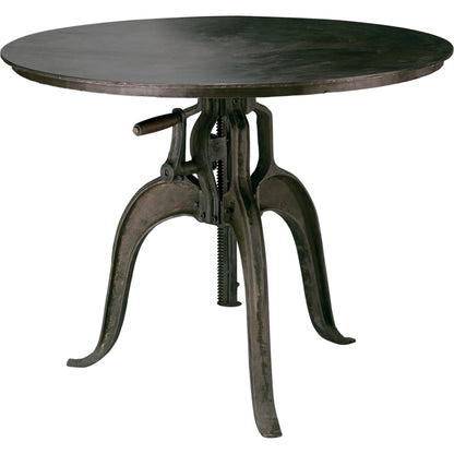 Americana Crank Table by Jamie Young in gun metal. Made from metal in a modern style.