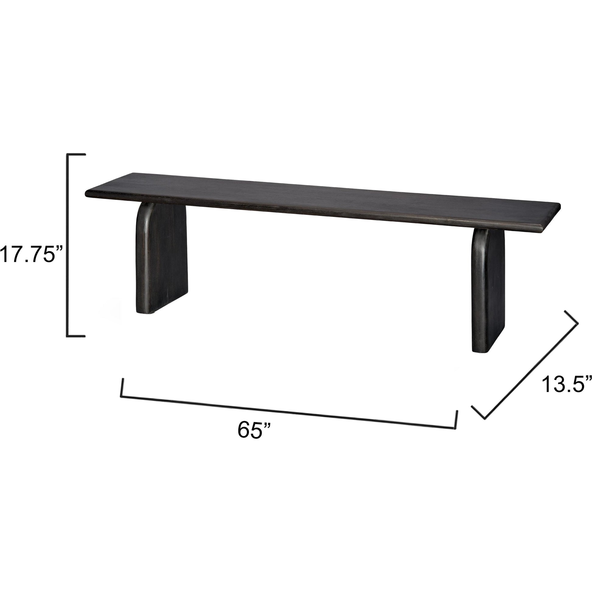 Arc Bench by Jamie Young. Made from mango wood in a modern style.