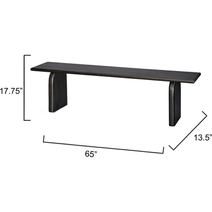 Arc Bench by Jamie Young. Made from mango wood in a modern style.