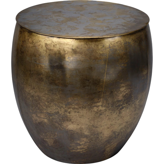 Ares Side Table by Jamie Young in antique brass and antique brass, silver patina. Made from iron in a unique style.