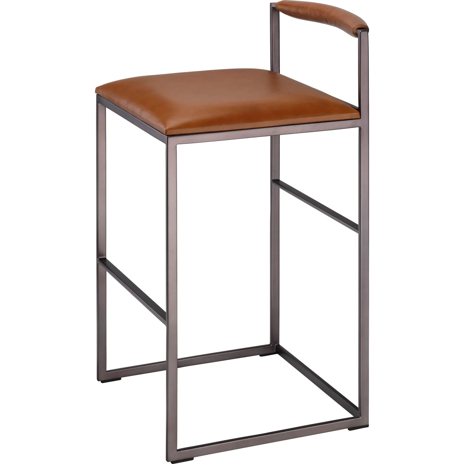 Bradbury Bar Stool by Jamie Young in black. Made from leather in a unique style.