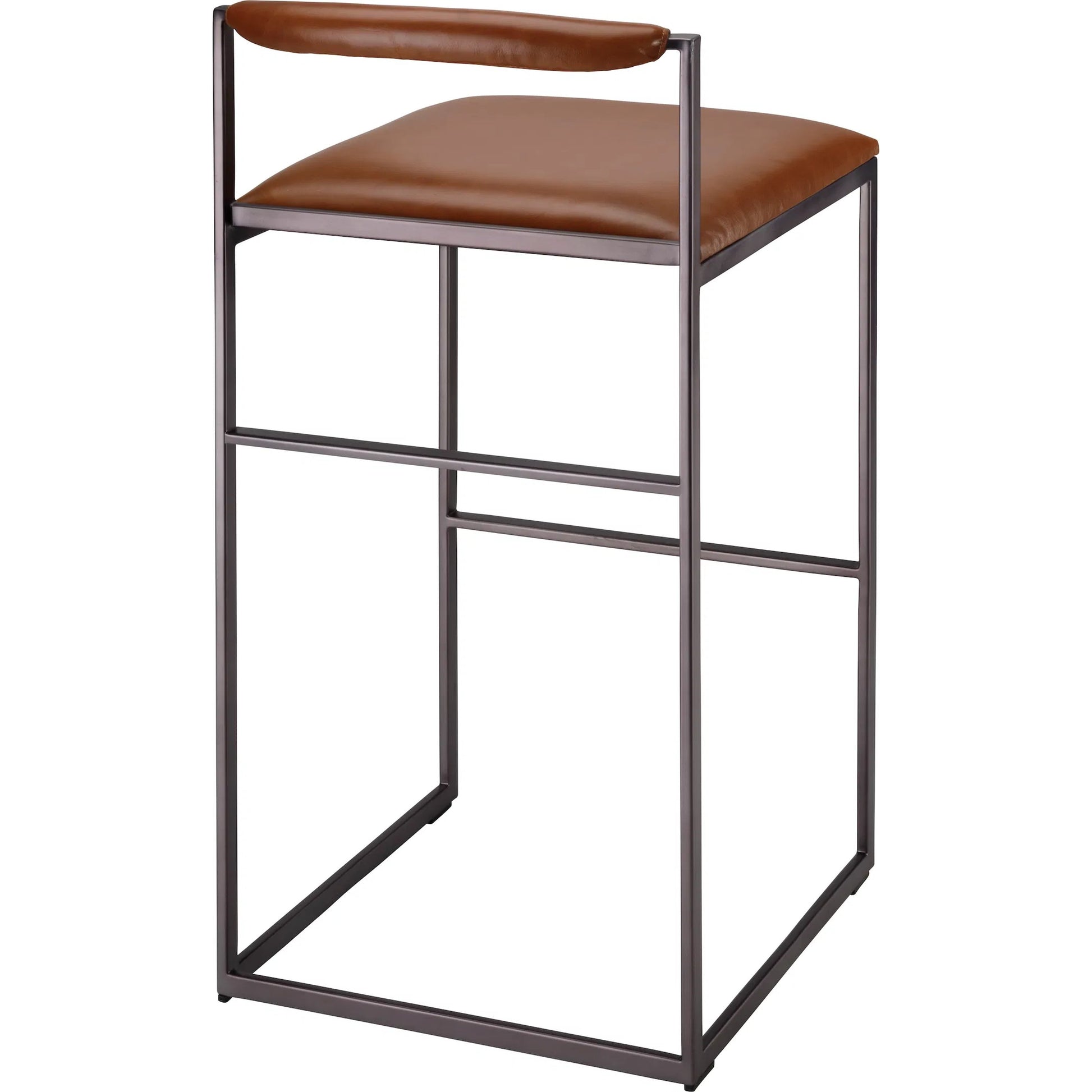 Bradbury Bar Stool by Jamie Young in black. Made from leather in a unique style.