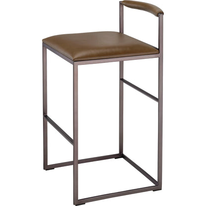 Bradbury Bar Stool by Jamie Young in black. Made from leather in a unique style.