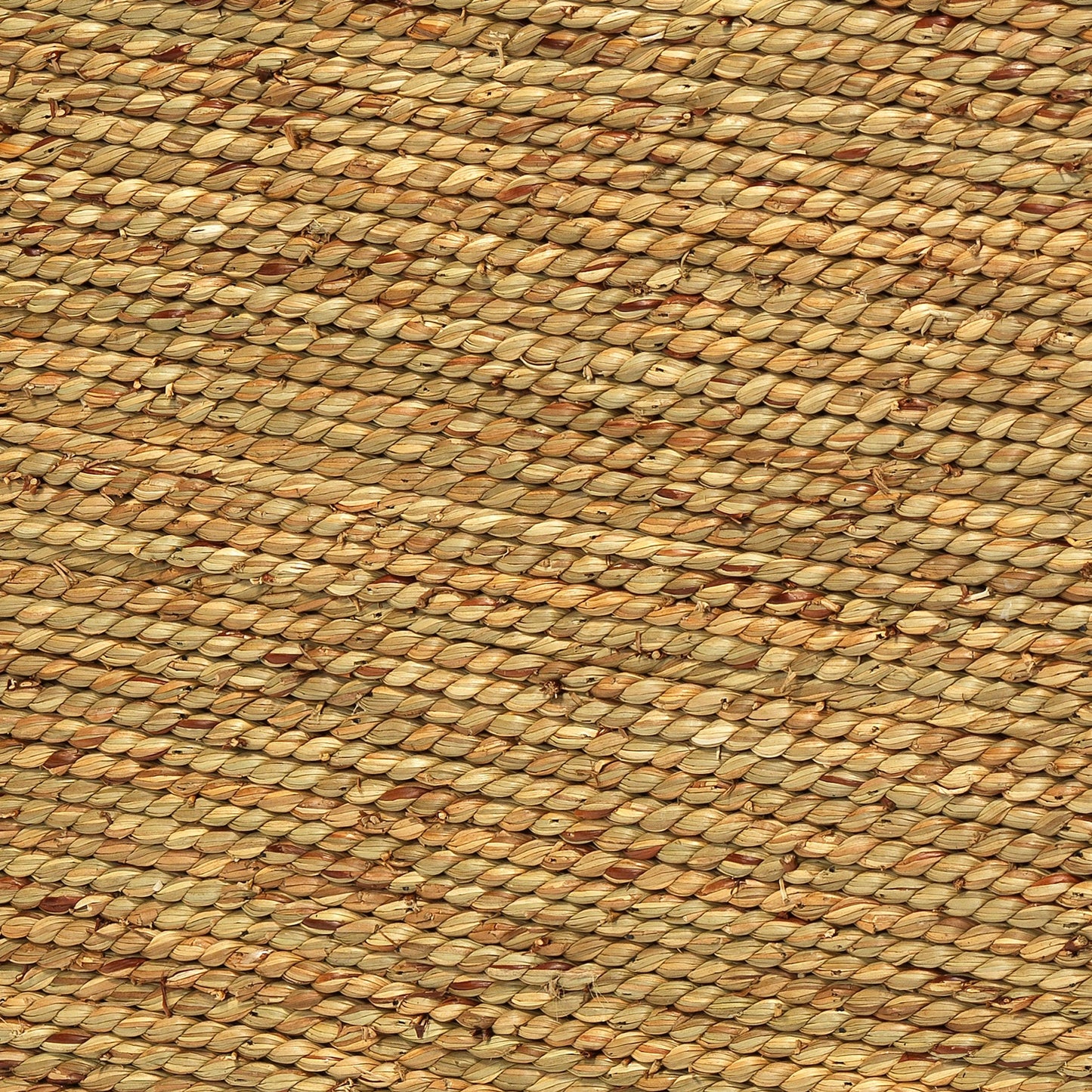 003 SR-912944 | Closeup | Captain Square Side Table by Jamie Young. Made from seagrass with tempered glass in a coastal style.