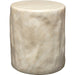 Cedar Side Table by Jamie Young in faux travertine marble. Made from concrete in a unique style.