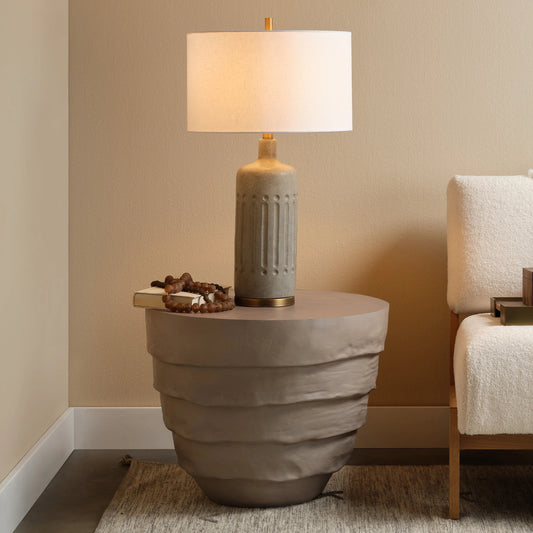 Concentric Side Table by Jamie Young. Made from fiber glass in a modern style.