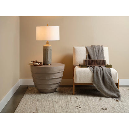 Concentric Side Table by Jamie Young. Made from fiber glass in a modern style.