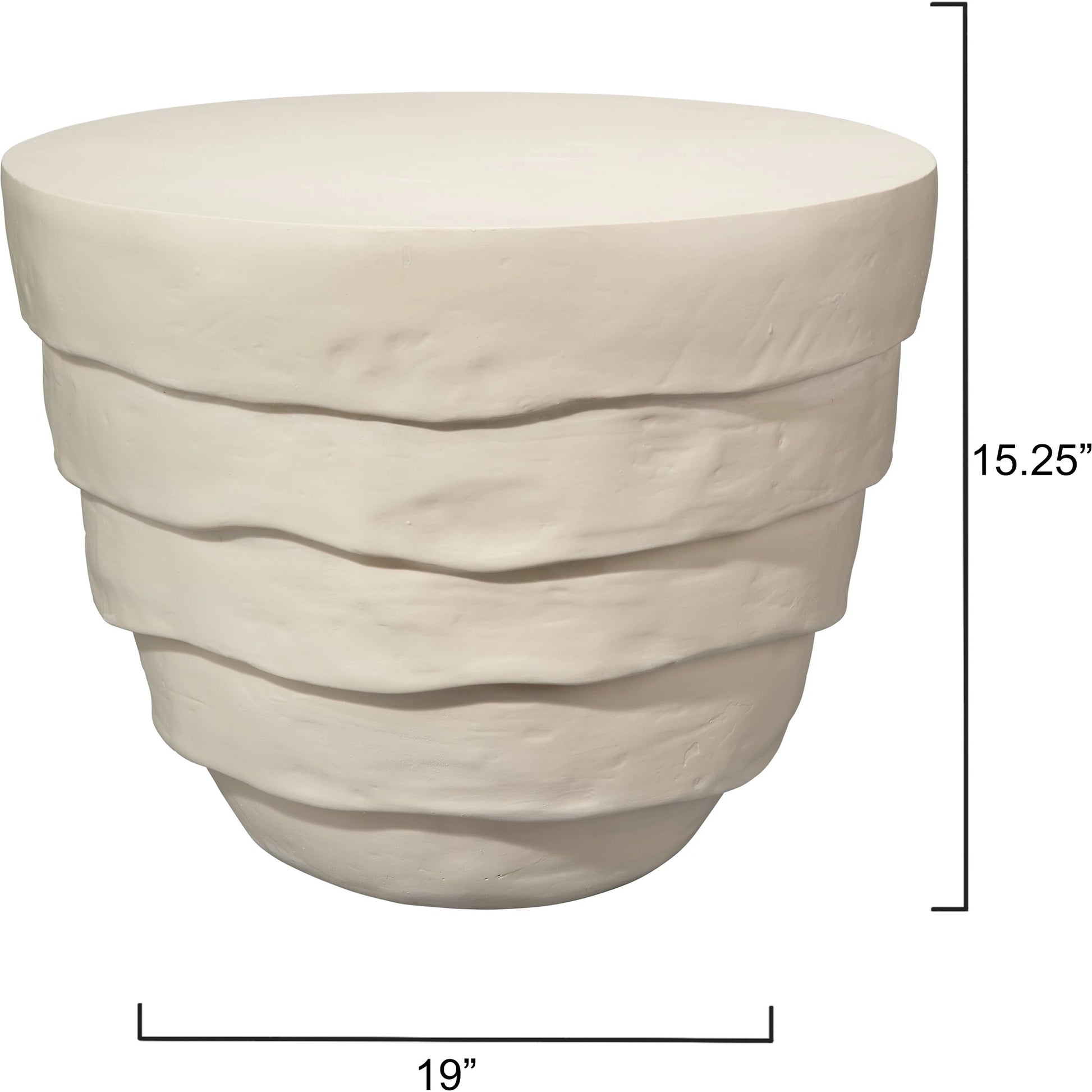 Concentric Side Table by Jamie Young. Made from fiber glass in a modern style.