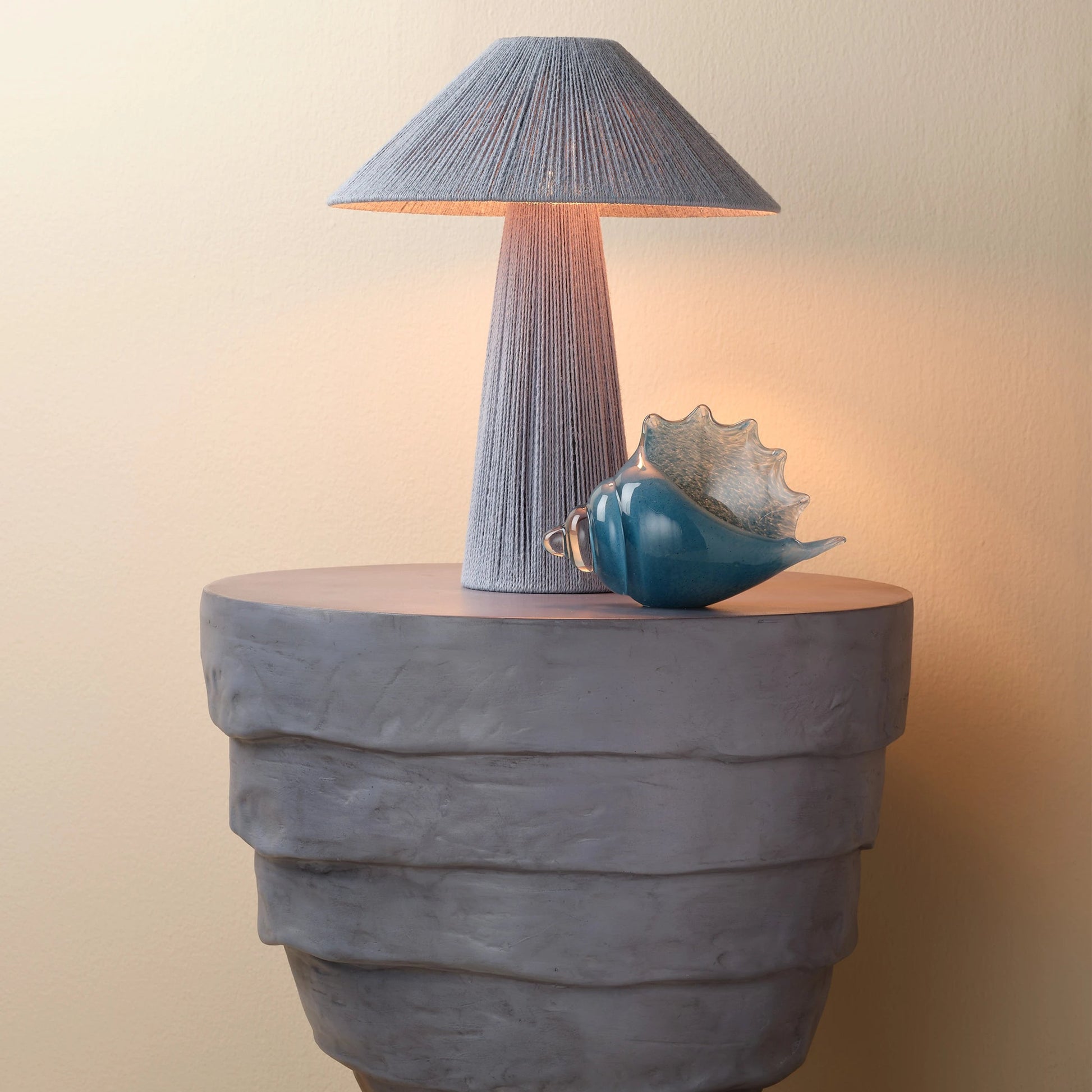 Concentric Side Table by Jamie Young. Made from fiber glass in a modern style.