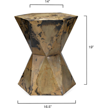 Crown Side Table by Jamie Young in black. Made from iron sheet in a eclectic & global style.