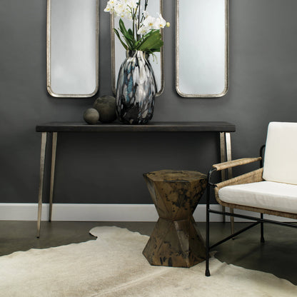 Crown Side Table by Jamie Young in black. Made from iron sheet in a eclectic & global style.