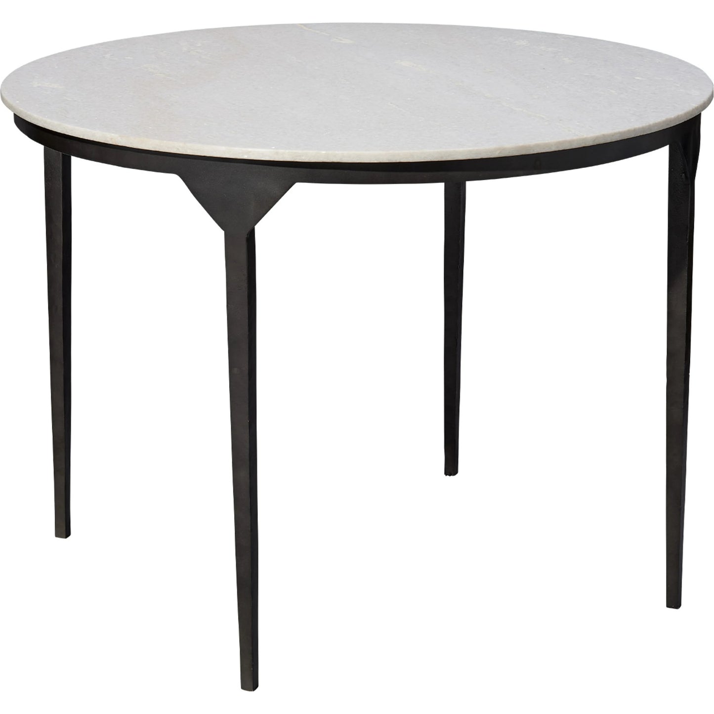 001 SI-2146412 | Primary Silo | Dante Dining Table by Jamie Young in white, black. Made from white marble, metal: iron in a modern style.