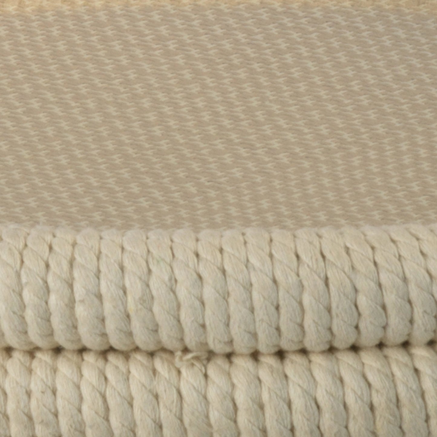 003 S-291904 | Closeup | Delta Side Table by Jamie Young in white rope. Made from rope in a coastal style.