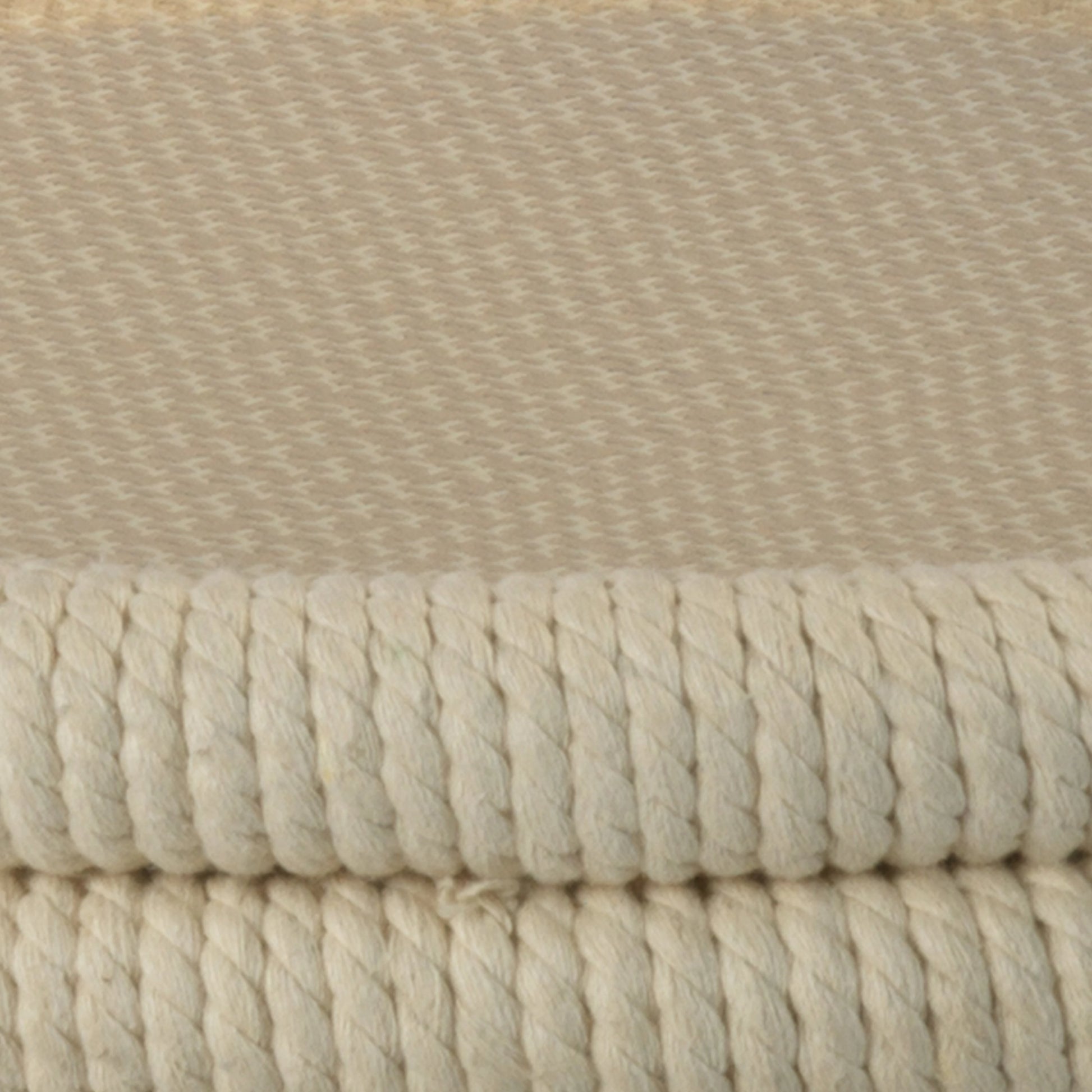 Delta Side Table by Jamie Young in white rope. Made from rope in a coastal style.