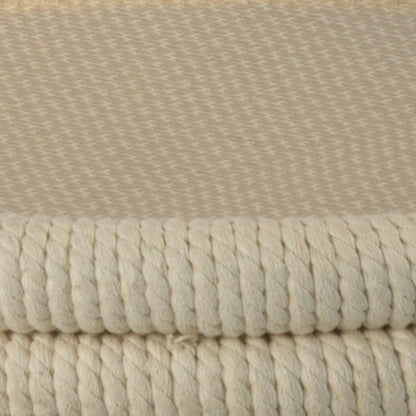 Delta Side Table by Jamie Young in white rope. Made from rope in a coastal style.