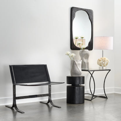 Dylan Round Side Table by Jamie Young. Made from wood in a modern style.