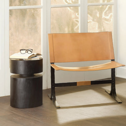 Dylan Round Side Table by Jamie Young. Made from wood in a modern style.