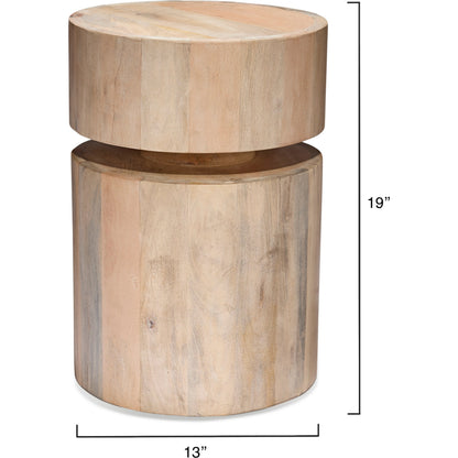 Dylan Round Side Table by Jamie Young. Made from wood in a modern style.