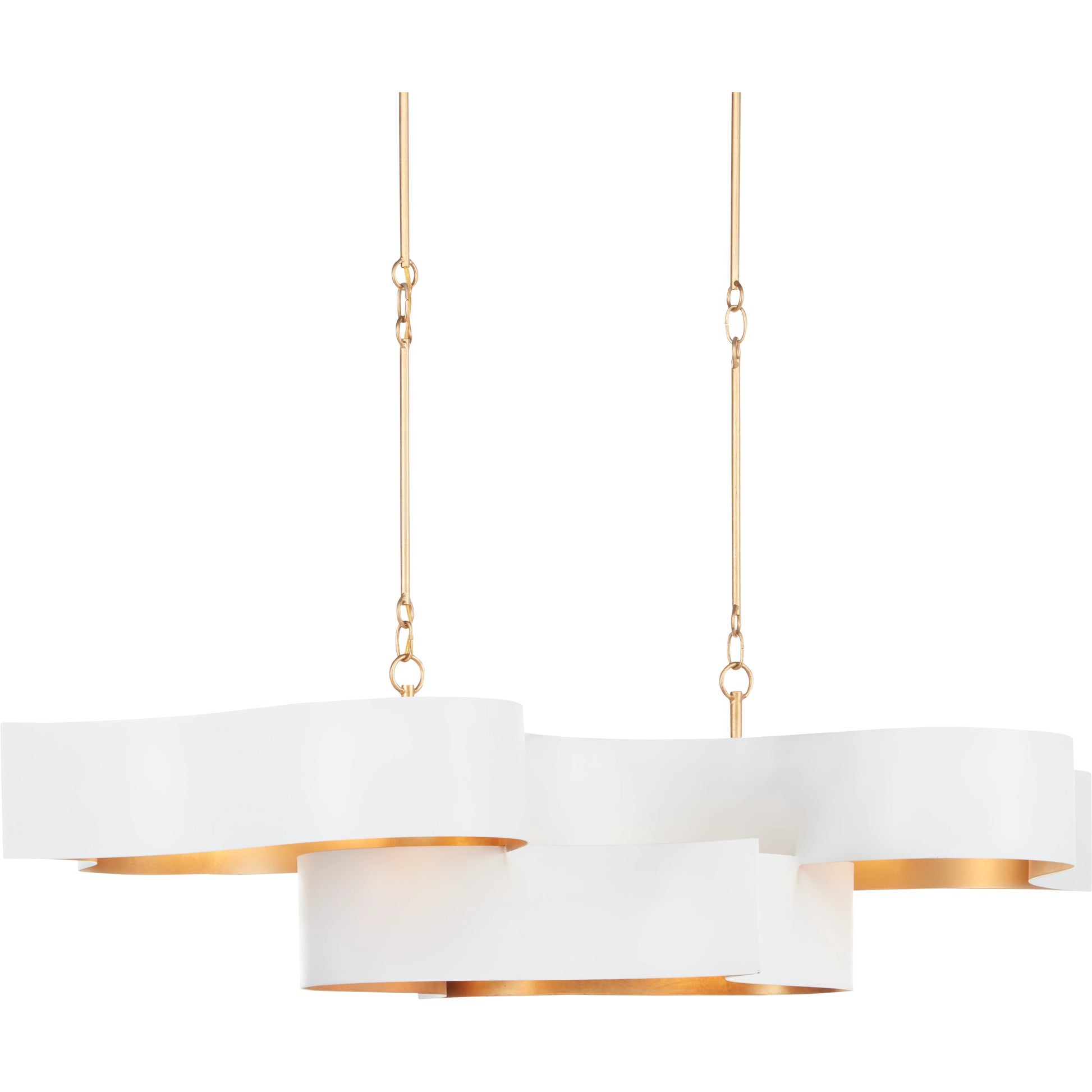 Grand Lotus Oval Chandelier by Currey and Company. Made from wrought iron in a modern style.