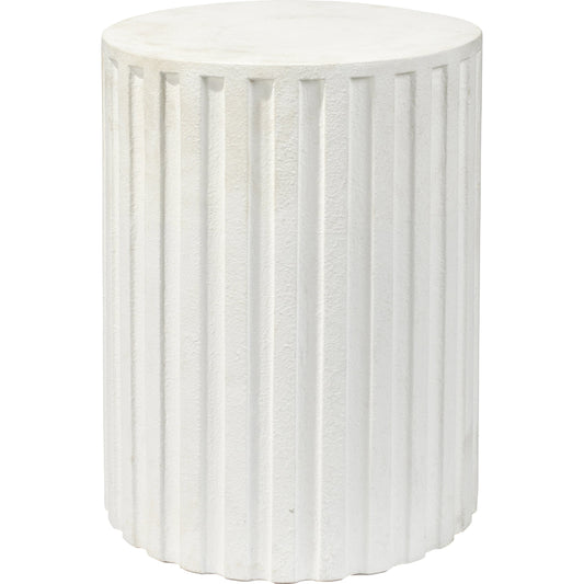 Fluted Column Side Table by Jamie Young. Made from cement in a modern style.