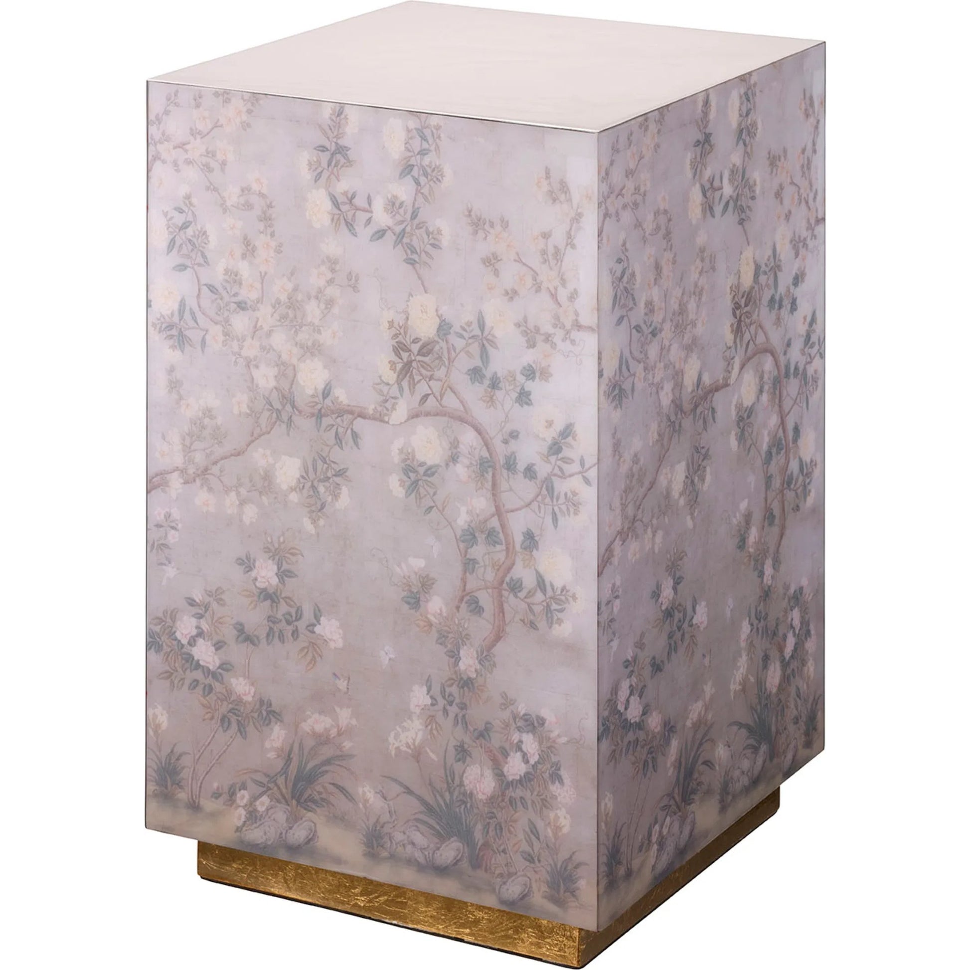 Garland Side Table by Jamie Young. Made from mdf, paper in a traditional style.