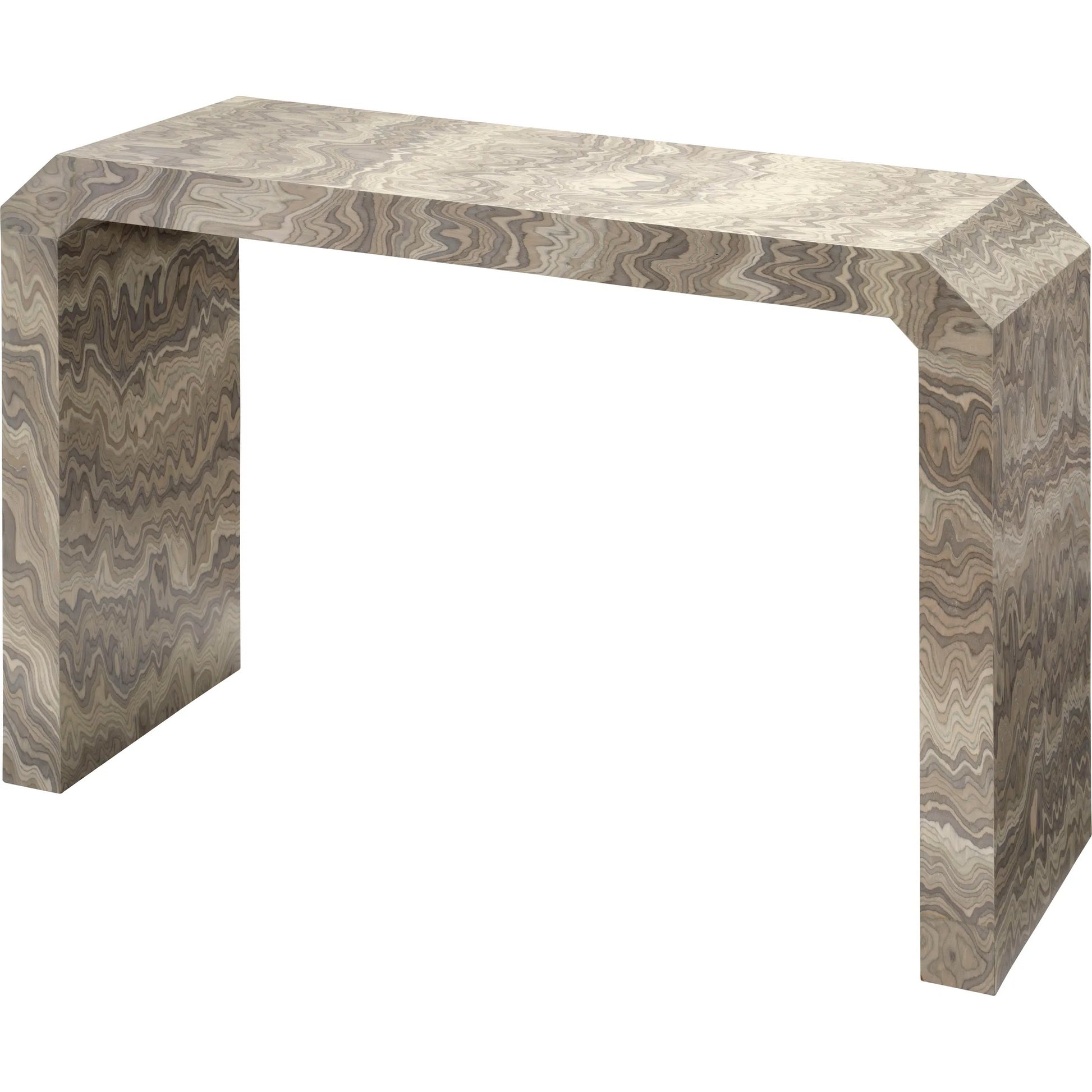 Grounded Console Table by Jamie Young in grey and sand grey. Made from wood in a unique style.