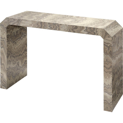 Grounded Console Table by Jamie Young in grey and sand grey. Made from wood in a unique style.